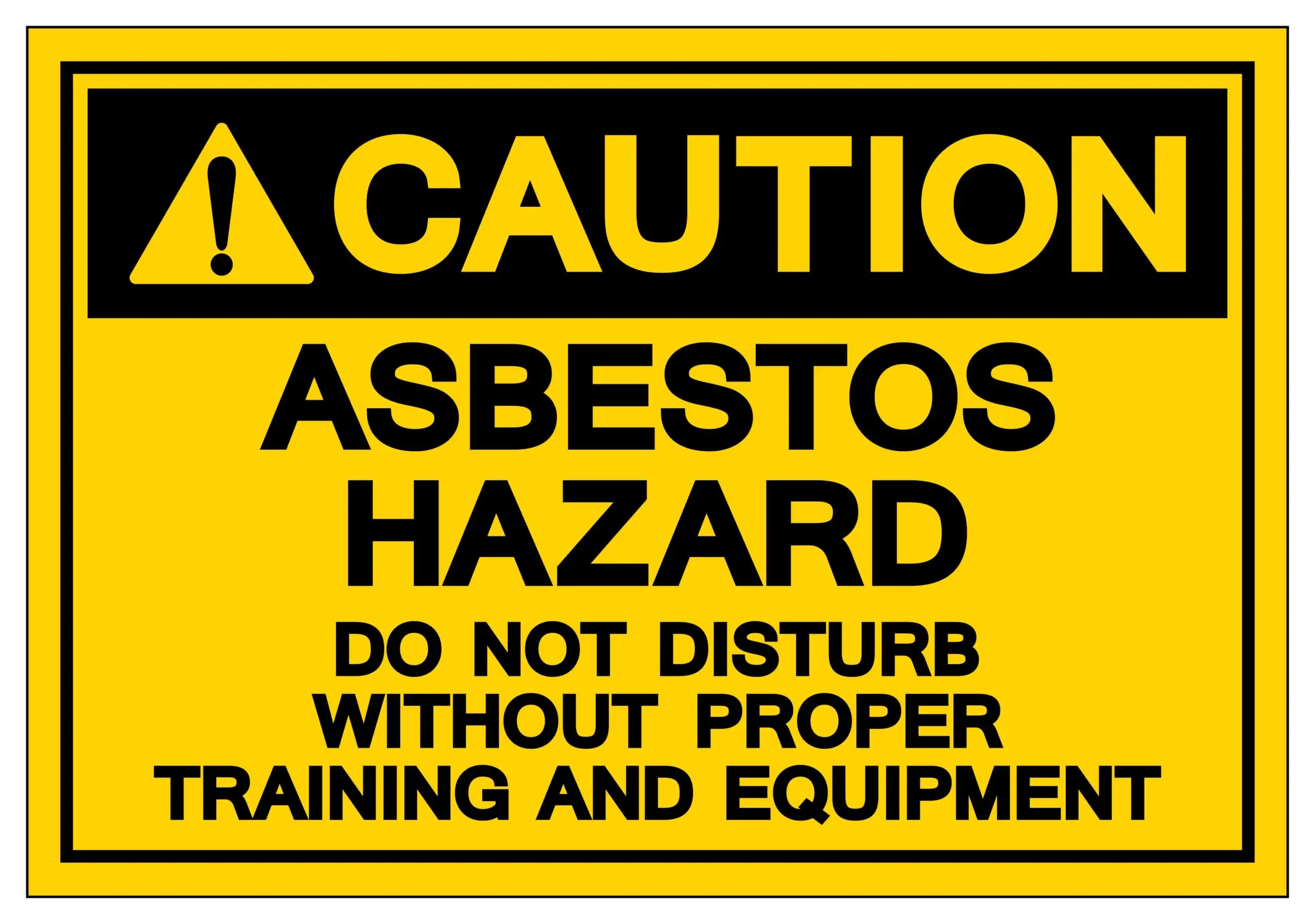 Abestos hazard warning