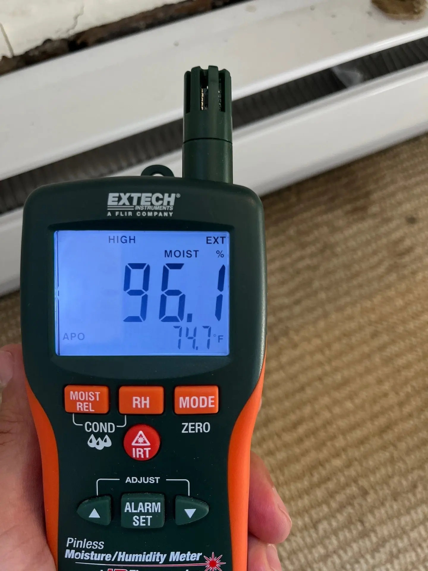 Excess Relative Humidity contributing to mold growth